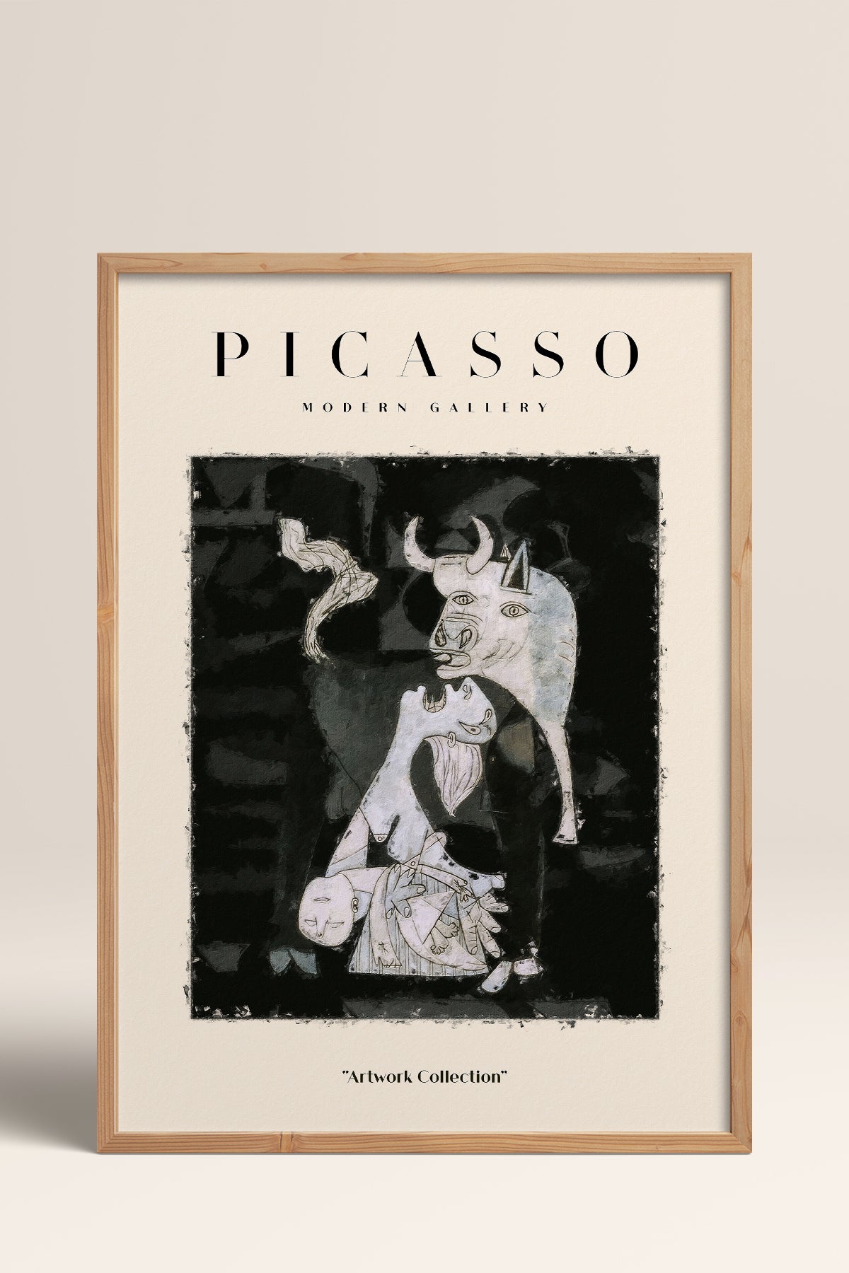 HOMEPACK Ahşap Çerçeveli Tablo Çerçeveli Poster Sanatsal Modern Duvar Dekoru PICASSO-23