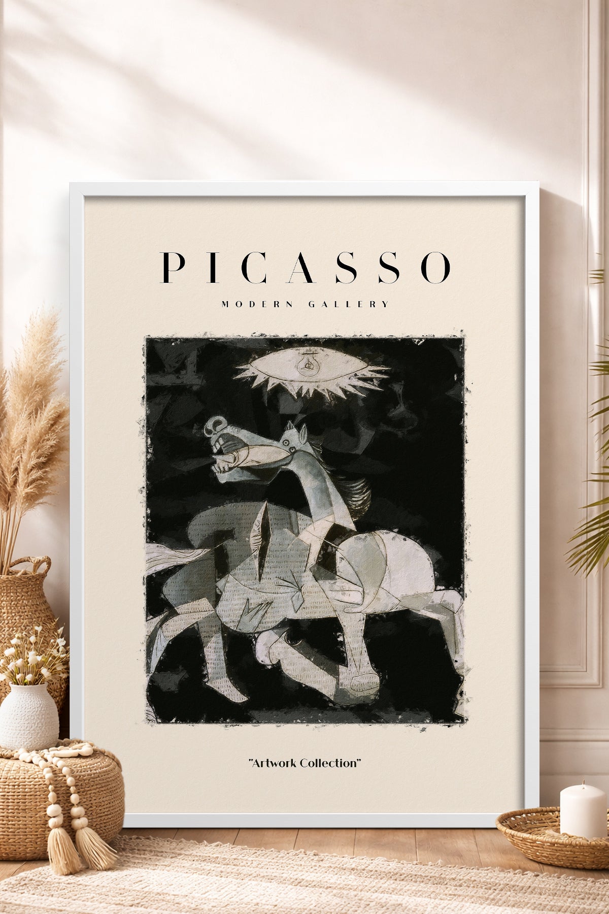 HOMEPACK Ahşap Çerçeveli Tablo Çerçeveli Poster Sanatsal Modern Duvar Dekoru PICASSO-24
