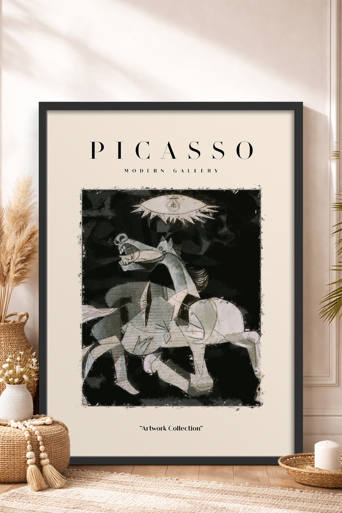 HOMEPACK Ahşap Çerçeveli Tablo Çerçeveli Poster Sanatsal Modern Duvar Dekoru PICASSO-24