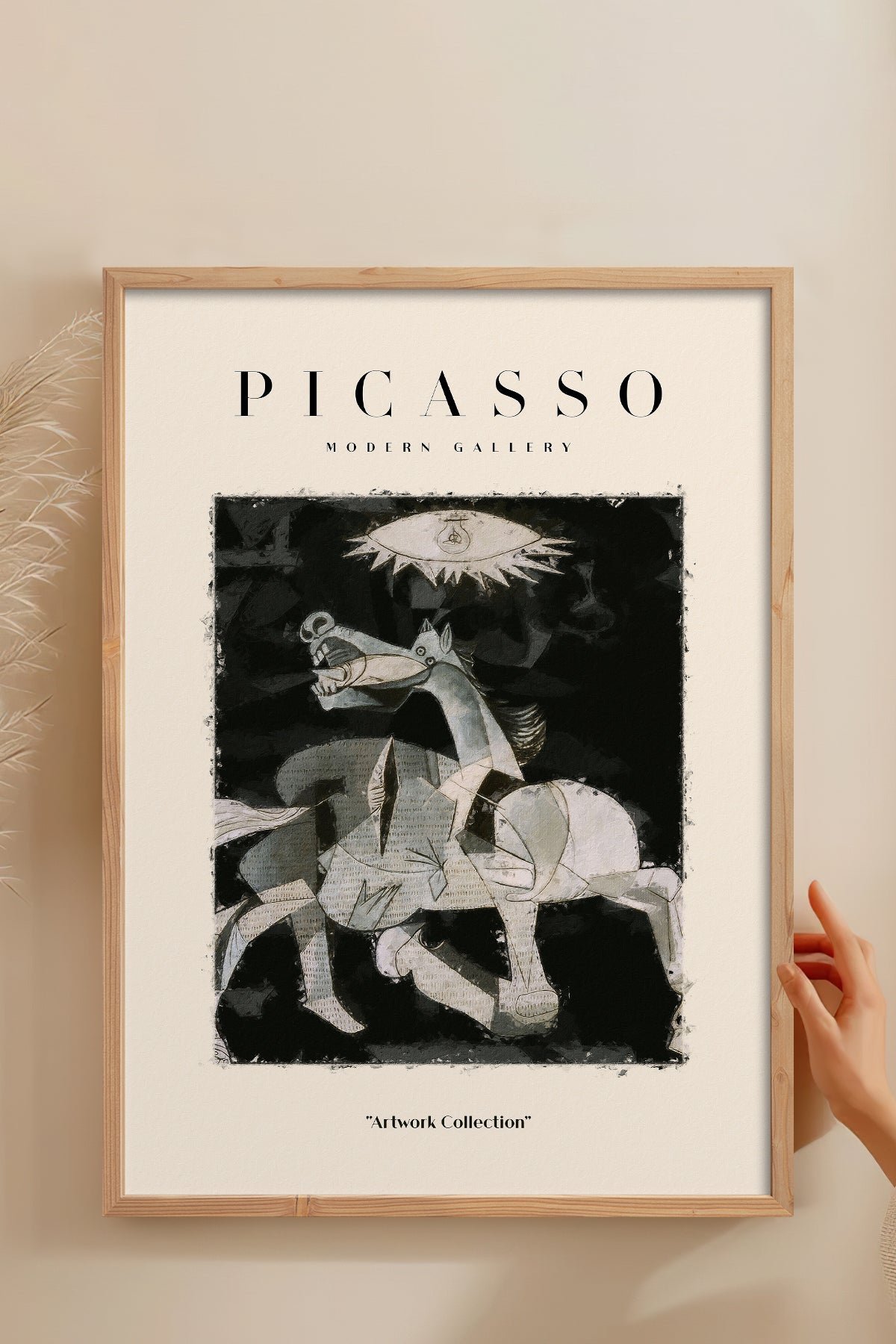 HOMEPACK Ahşap Çerçeveli Tablo Çerçeveli Poster Sanatsal Modern Duvar Dekoru PICASSO-24