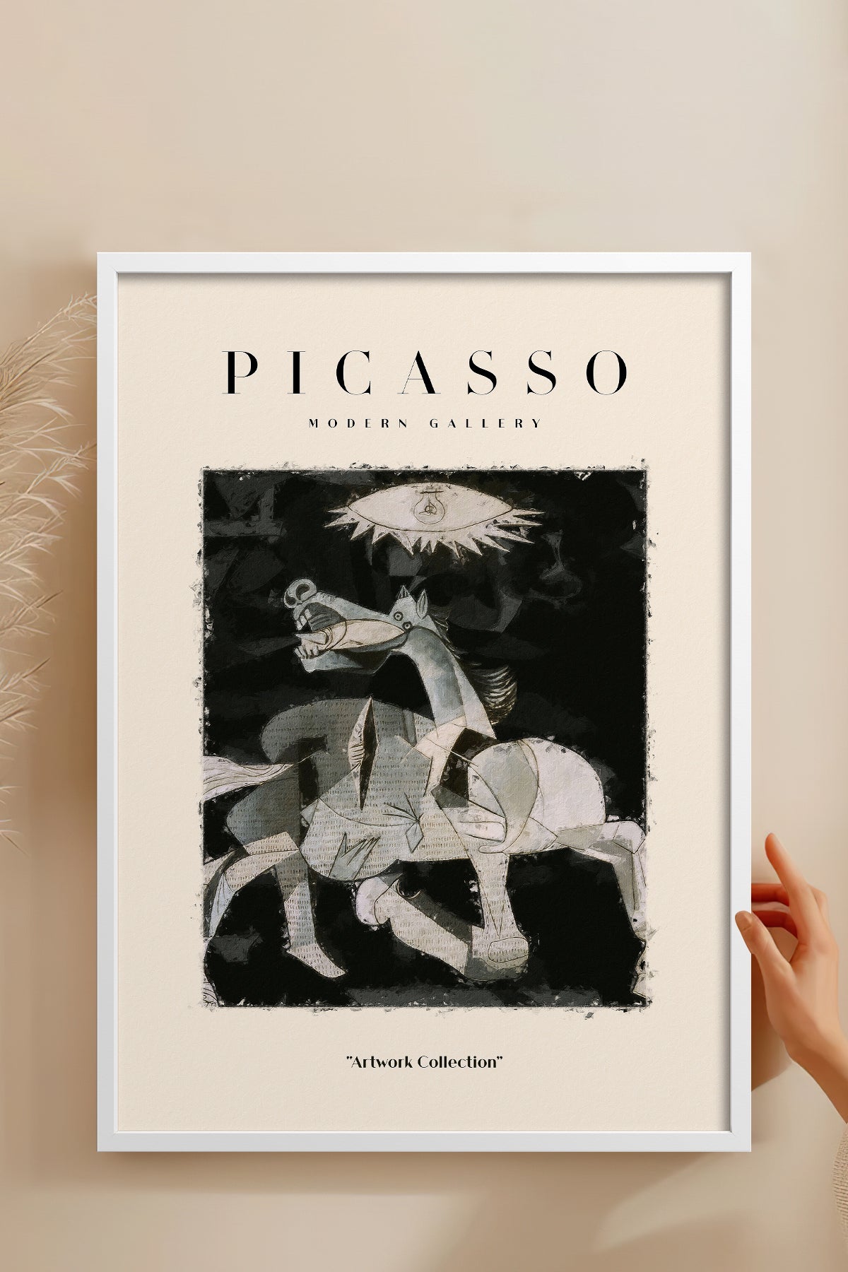 HOMEPACK Ahşap Çerçeveli Tablo Çerçeveli Poster Sanatsal Modern Duvar Dekoru PICASSO-24