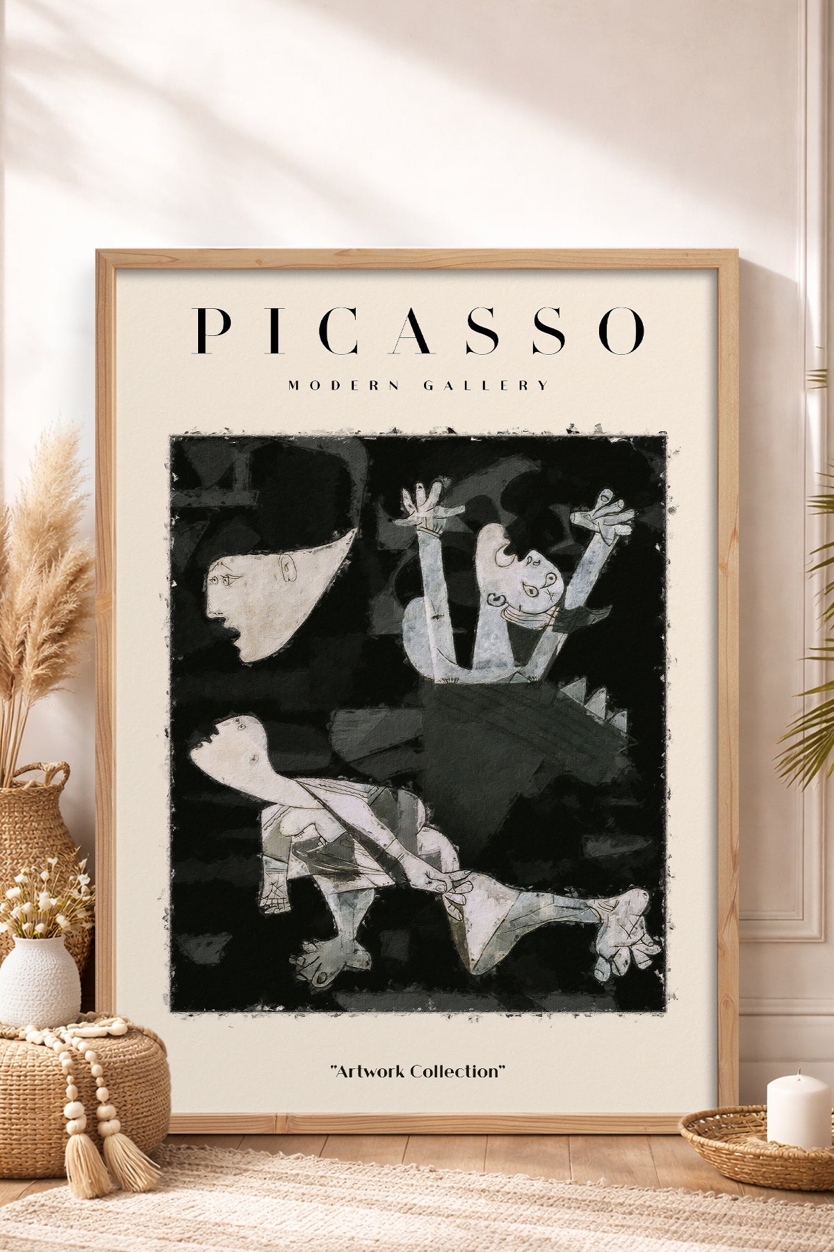 HOMEPACK Ahşap Çerçeveli Tablo Çerçeveli Poster Sanatsal Modern Duvar Dekoru PICASSO-25