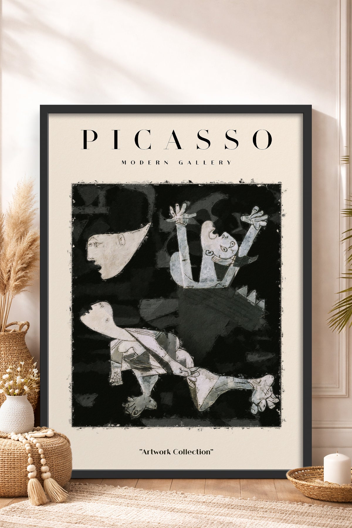 HOMEPACK Ahşap Çerçeveli Tablo Çerçeveli Poster Sanatsal Modern Duvar Dekoru PICASSO-25