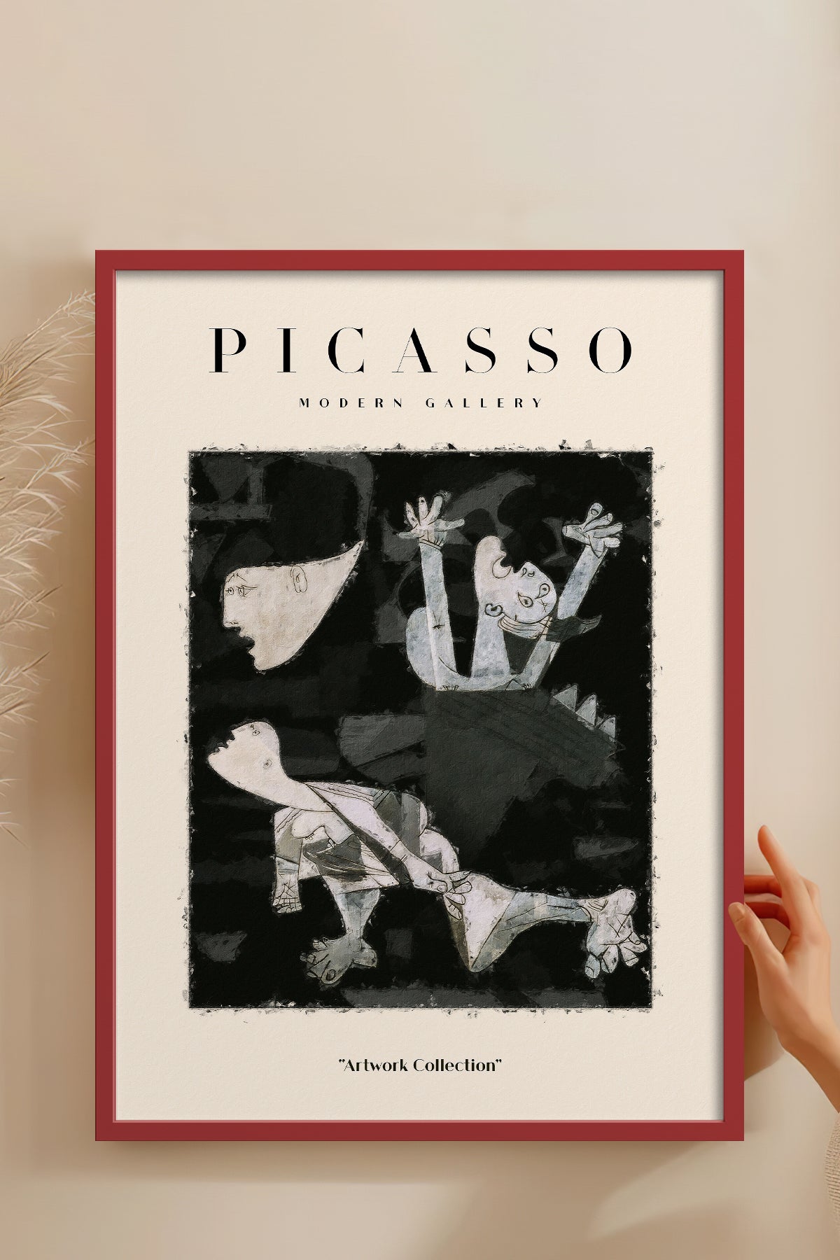 HOMEPACK Ahşap Çerçeveli Tablo Çerçeveli Poster Sanatsal Modern Duvar Dekoru PICASSO-25