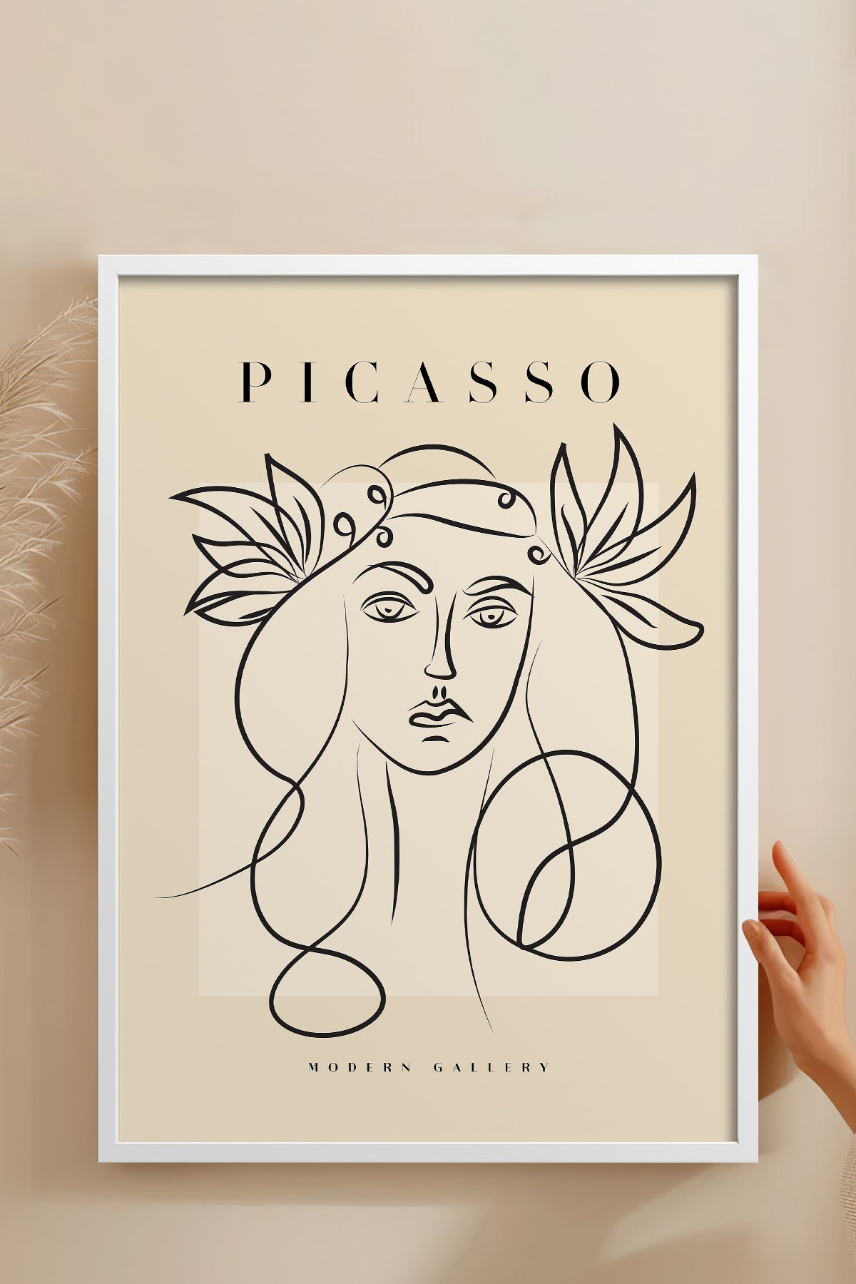 HOMEPACK Ahşap Çerçeveli Tablo Çerçeveli Poster Sanatsal Modern Duvar Dekoru PICASSO-27