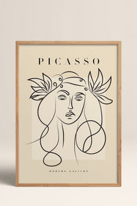 HOMEPACK Ahşap Çerçeveli Tablo Çerçeveli Poster Sanatsal Modern Duvar Dekoru PICASSO-27