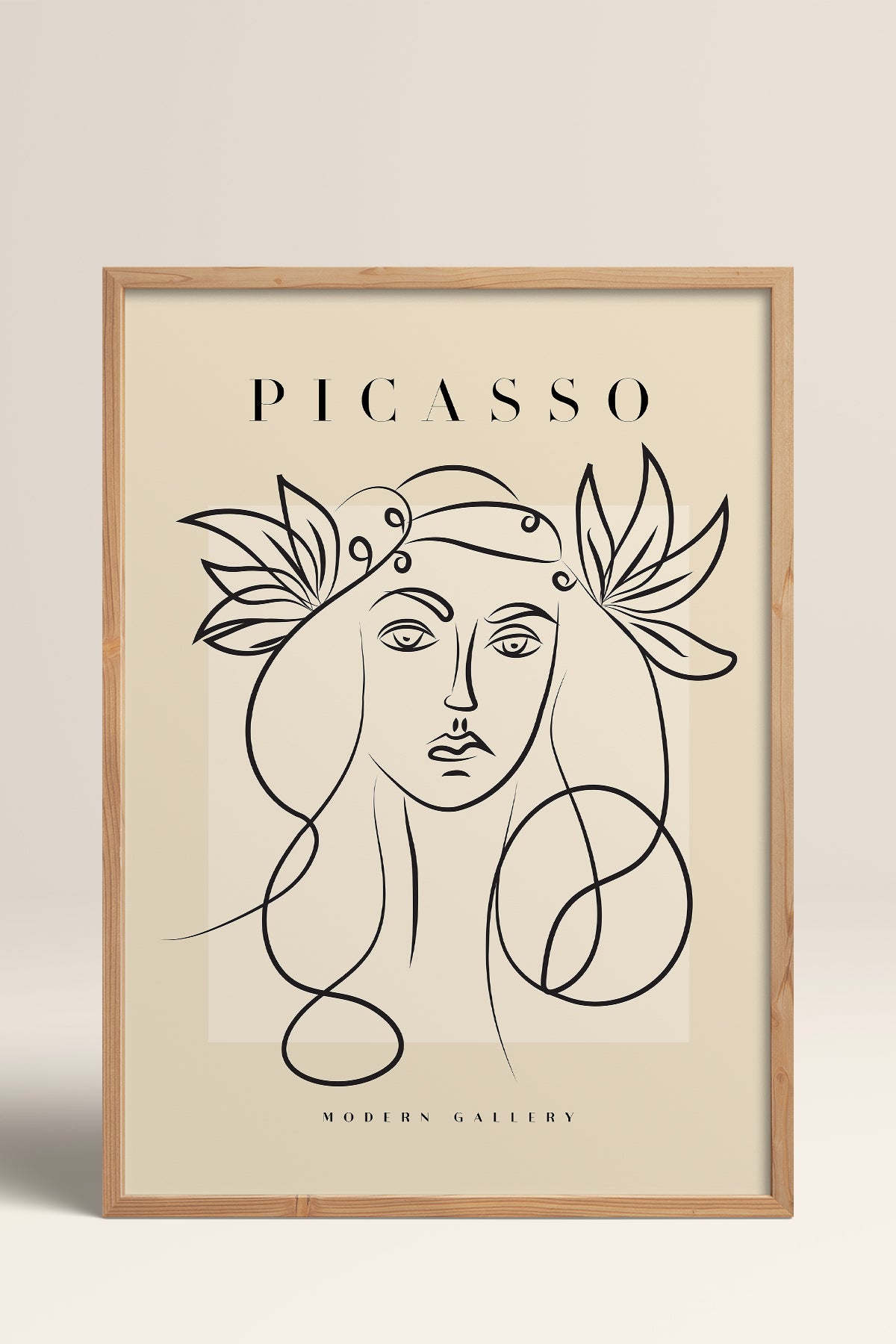 HOMEPACK Ahşap Çerçeveli Tablo Çerçeveli Poster Sanatsal Modern Duvar Dekoru PICASSO-27