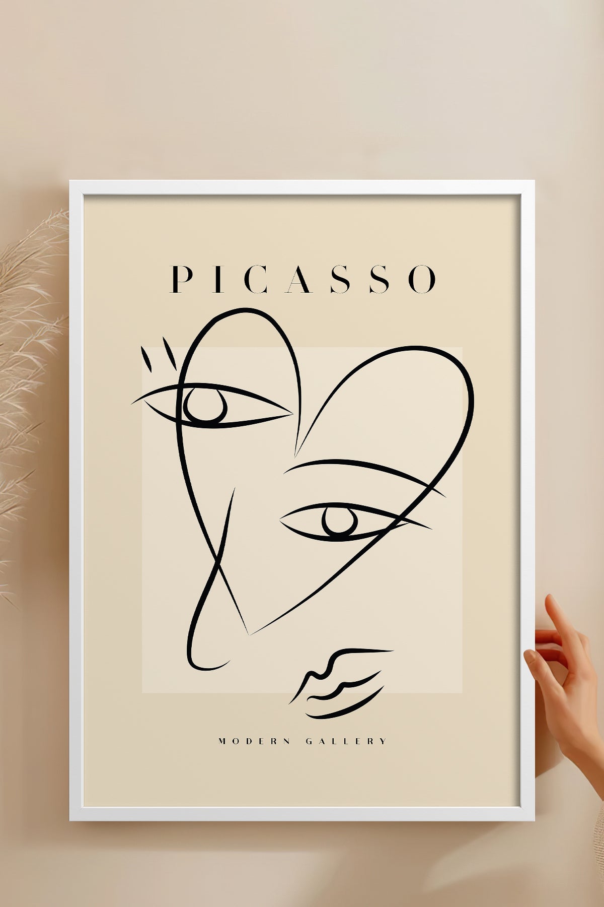 HOMEPACK Ahşap Çerçeveli Tablo Çerçeveli Poster Sanatsal Modern Duvar Dekoru PICASSO-28