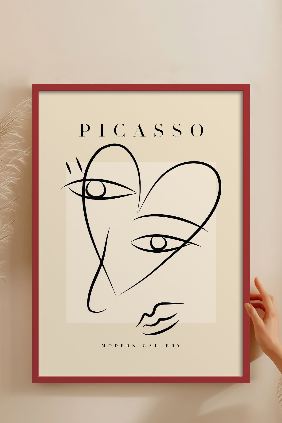 HOMEPACK Ahşap Çerçeveli Tablo Çerçeveli Poster Sanatsal Modern Duvar Dekoru PICASSO-28