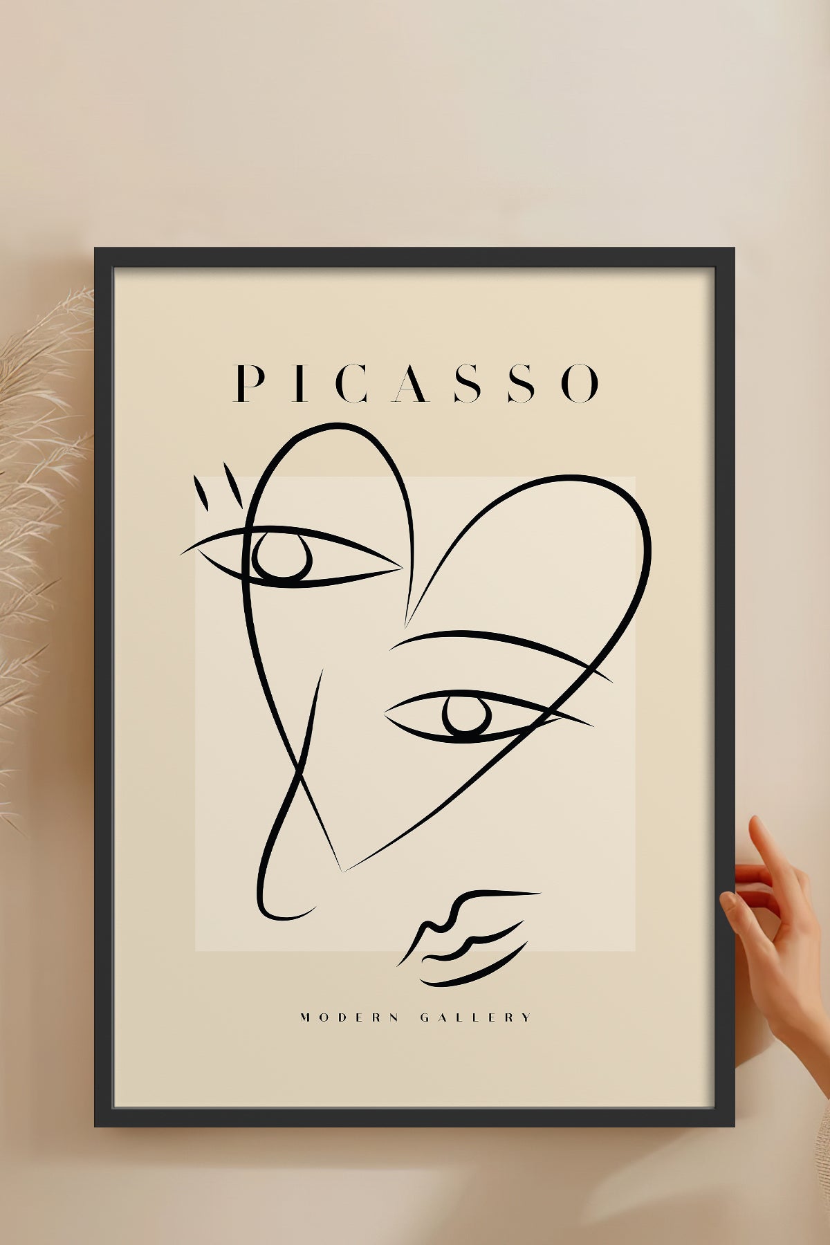 HOMEPACK Ahşap Çerçeveli Tablo Çerçeveli Poster Sanatsal Modern Duvar Dekoru PICASSO-28