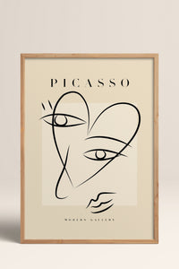 HOMEPACK Ahşap Çerçeveli Tablo Çerçeveli Poster Sanatsal Modern Duvar Dekoru PICASSO-28