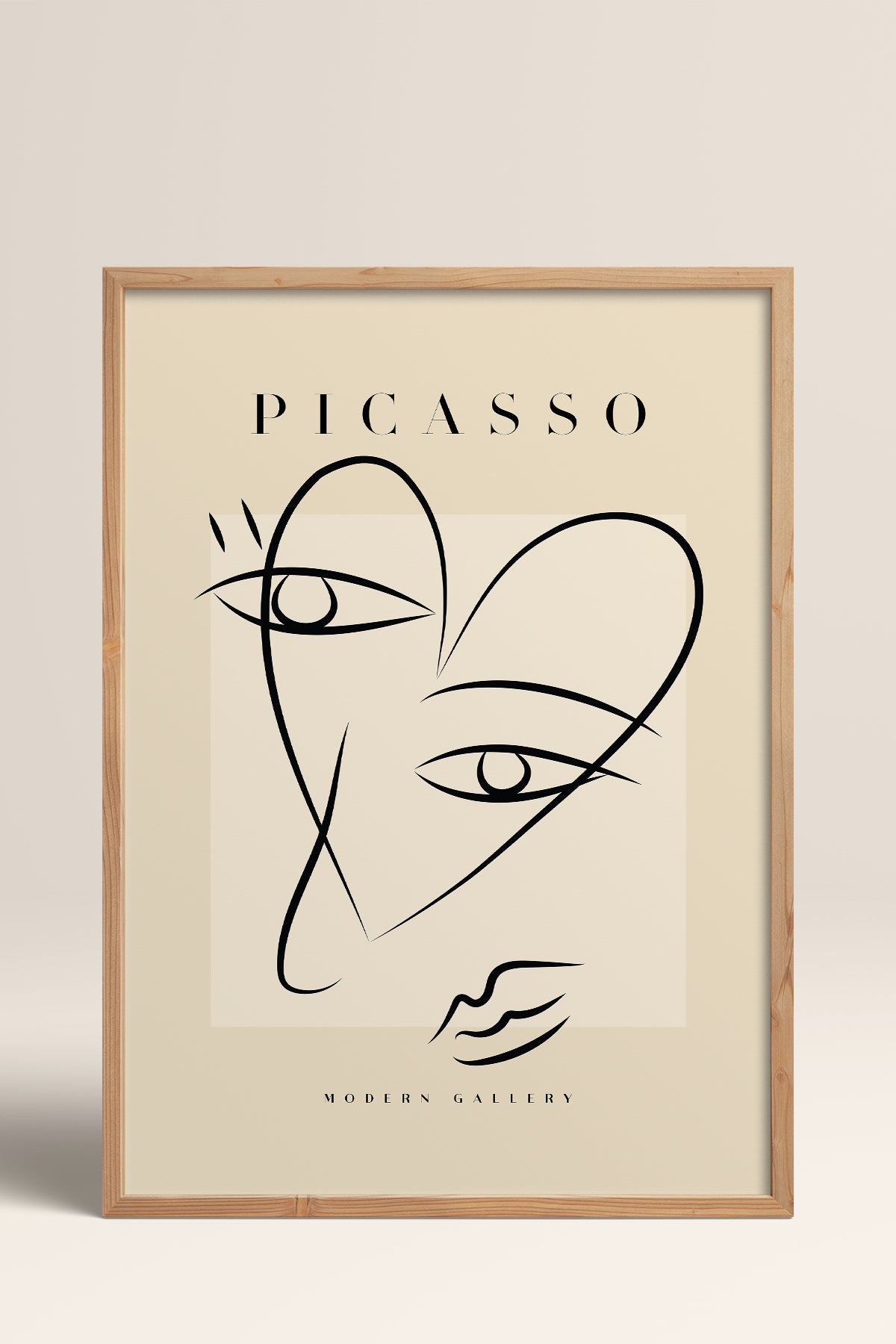 HOMEPACK Ahşap Çerçeveli Tablo Çerçeveli Poster Sanatsal Modern Duvar Dekoru PICASSO-28