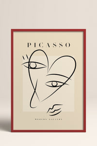 HOMEPACK Ahşap Çerçeveli Tablo Çerçeveli Poster Sanatsal Modern Duvar Dekoru PICASSO-28