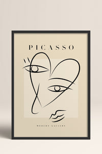 HOMEPACK Ahşap Çerçeveli Tablo Çerçeveli Poster Sanatsal Modern Duvar Dekoru PICASSO-28