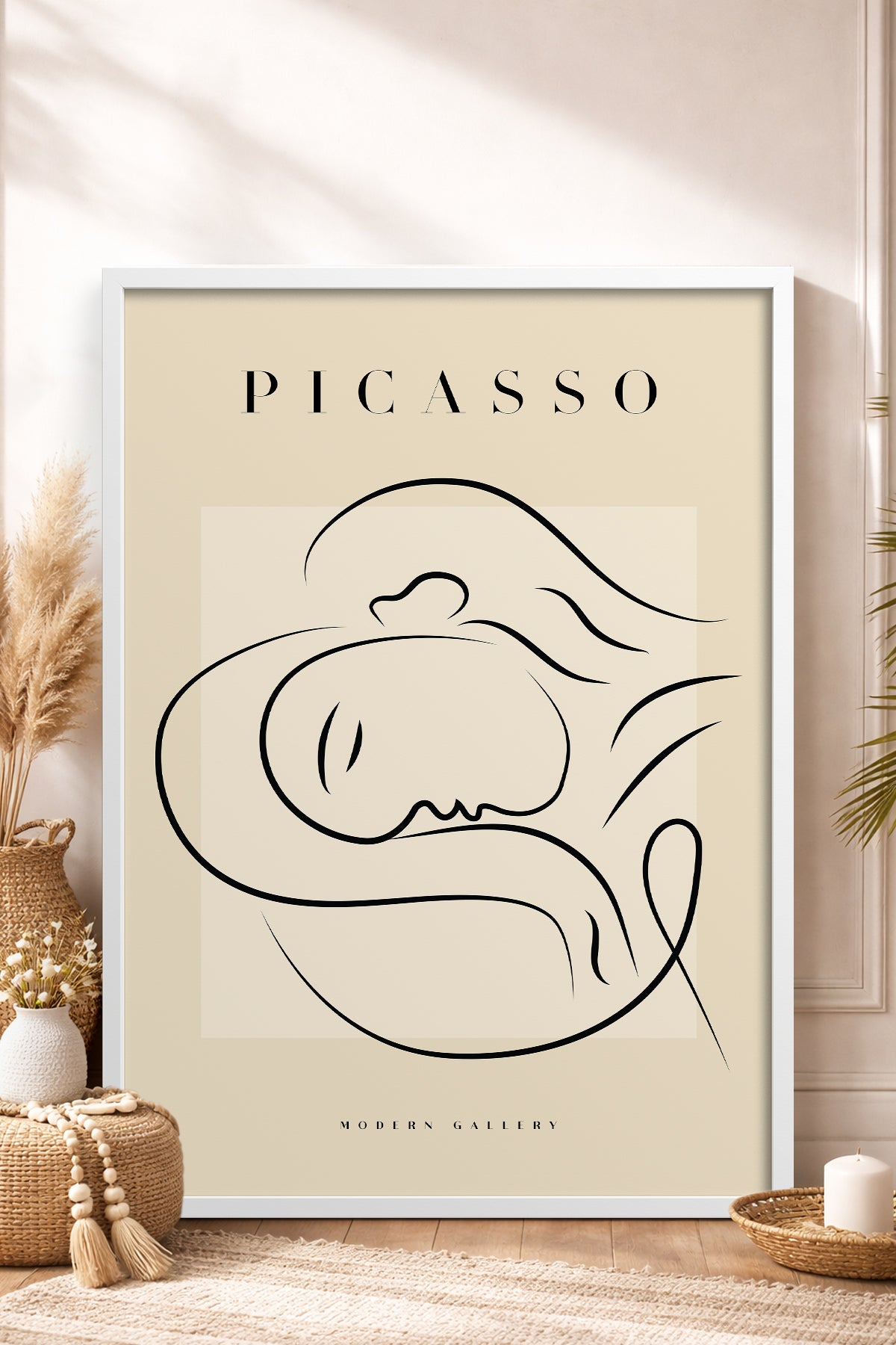 HOMEPACK Ahşap Çerçeveli Tablo Çerçeveli Poster Sanatsal Modern Duvar Dekoru PICASSO-29