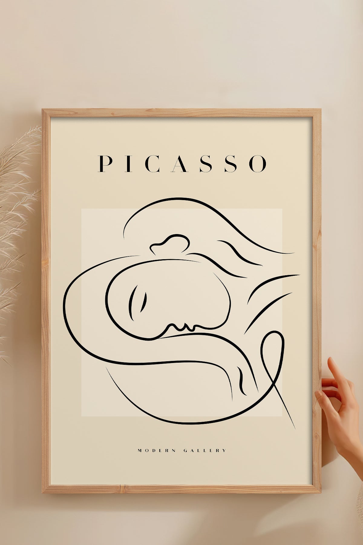 HOMEPACK Ahşap Çerçeveli Tablo Çerçeveli Poster Sanatsal Modern Duvar Dekoru PICASSO-29