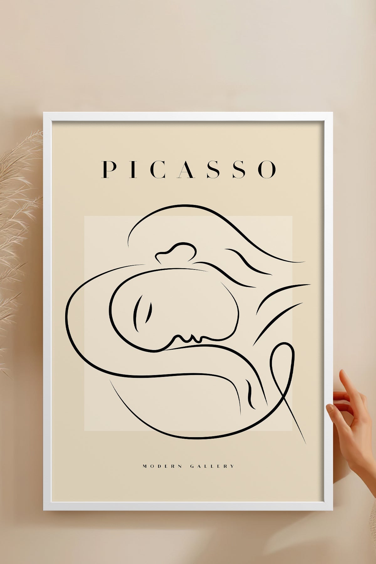 HOMEPACK Ahşap Çerçeveli Tablo Çerçeveli Poster Sanatsal Modern Duvar Dekoru PICASSO-29