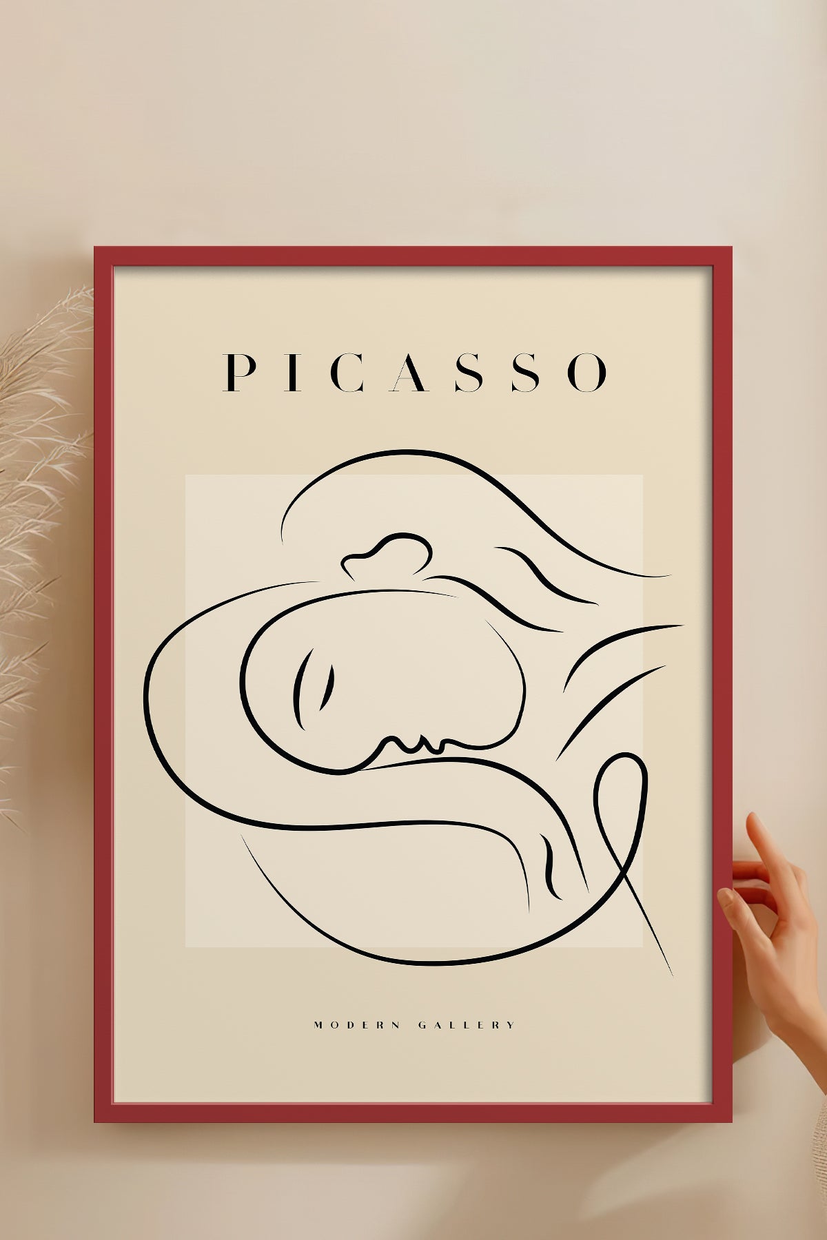 HOMEPACK Ahşap Çerçeveli Tablo Çerçeveli Poster Sanatsal Modern Duvar Dekoru PICASSO-29