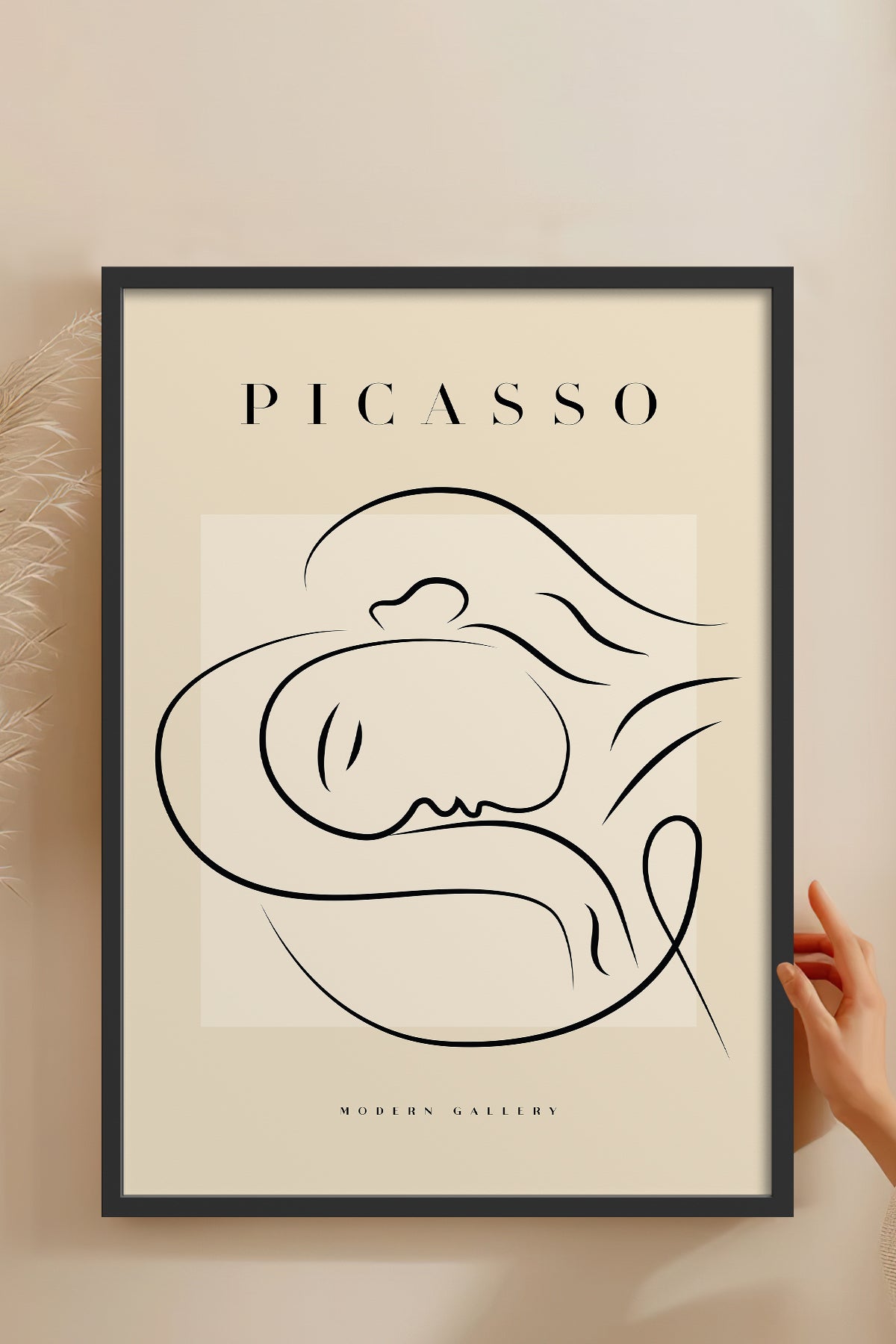 HOMEPACK Ahşap Çerçeveli Tablo Çerçeveli Poster Sanatsal Modern Duvar Dekoru PICASSO-29