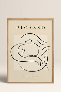 HOMEPACK Ahşap Çerçeveli Tablo Çerçeveli Poster Sanatsal Modern Duvar Dekoru PICASSO-29