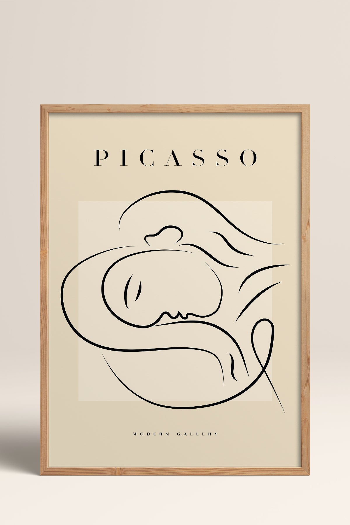 HOMEPACK Ahşap Çerçeveli Tablo Çerçeveli Poster Sanatsal Modern Duvar Dekoru PICASSO-29