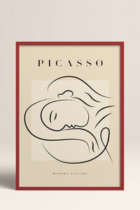 HOMEPACK Ahşap Çerçeveli Tablo Çerçeveli Poster Sanatsal Modern Duvar Dekoru PICASSO-29