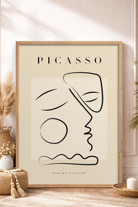 HOMEPACK Ahşap Çerçeveli Tablo Çerçeveli Poster Sanatsal Modern Duvar Dekoru PICASSO-30