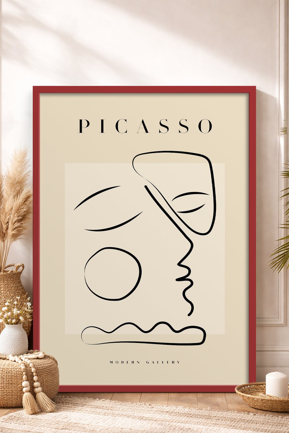 HOMEPACK Ahşap Çerçeveli Tablo Çerçeveli Poster Sanatsal Modern Duvar Dekoru PICASSO-30