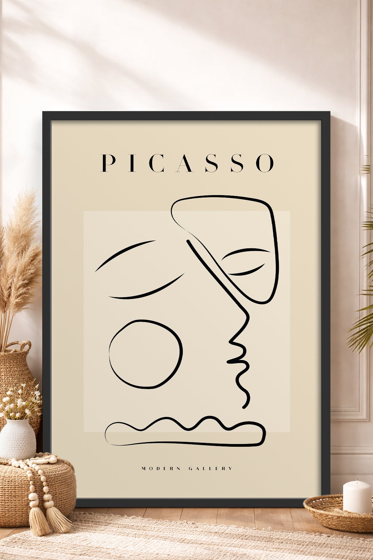 HOMEPACK Ahşap Çerçeveli Tablo Çerçeveli Poster Sanatsal Modern Duvar Dekoru PICASSO-30