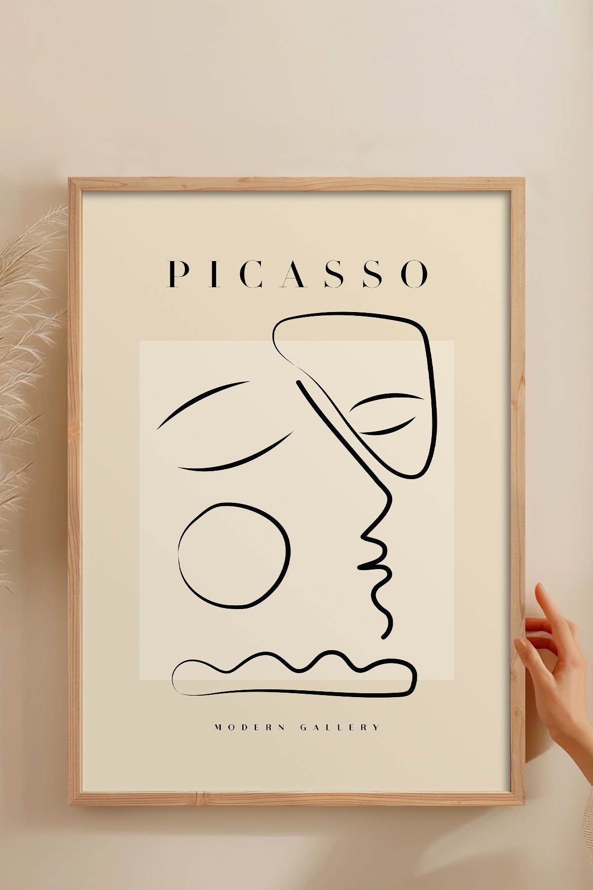 HOMEPACK Ahşap Çerçeveli Tablo Çerçeveli Poster Sanatsal Modern Duvar Dekoru PICASSO-30