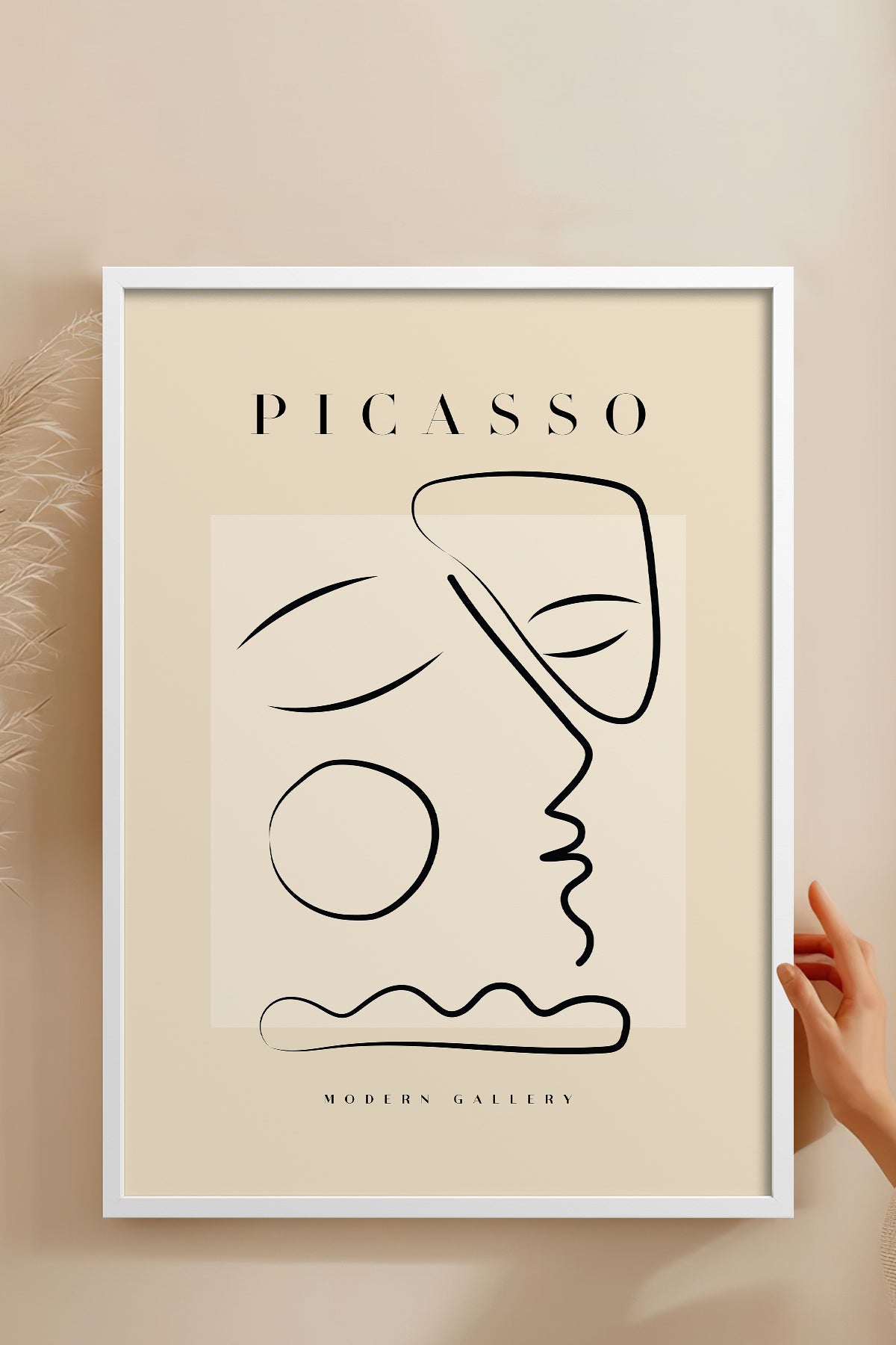 HOMEPACK Ahşap Çerçeveli Tablo Çerçeveli Poster Sanatsal Modern Duvar Dekoru PICASSO-30