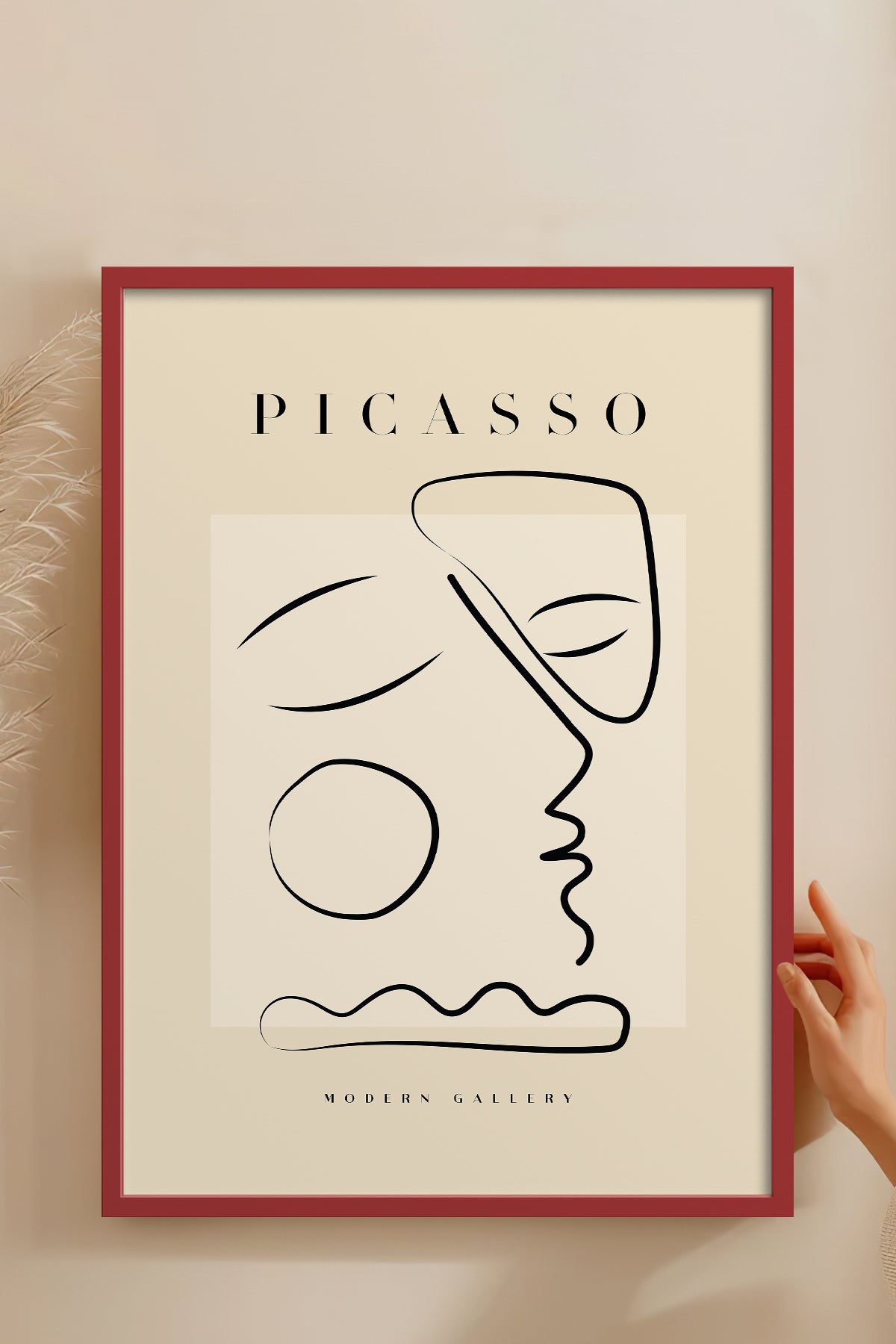 HOMEPACK Ahşap Çerçeveli Tablo Çerçeveli Poster Sanatsal Modern Duvar Dekoru PICASSO-30