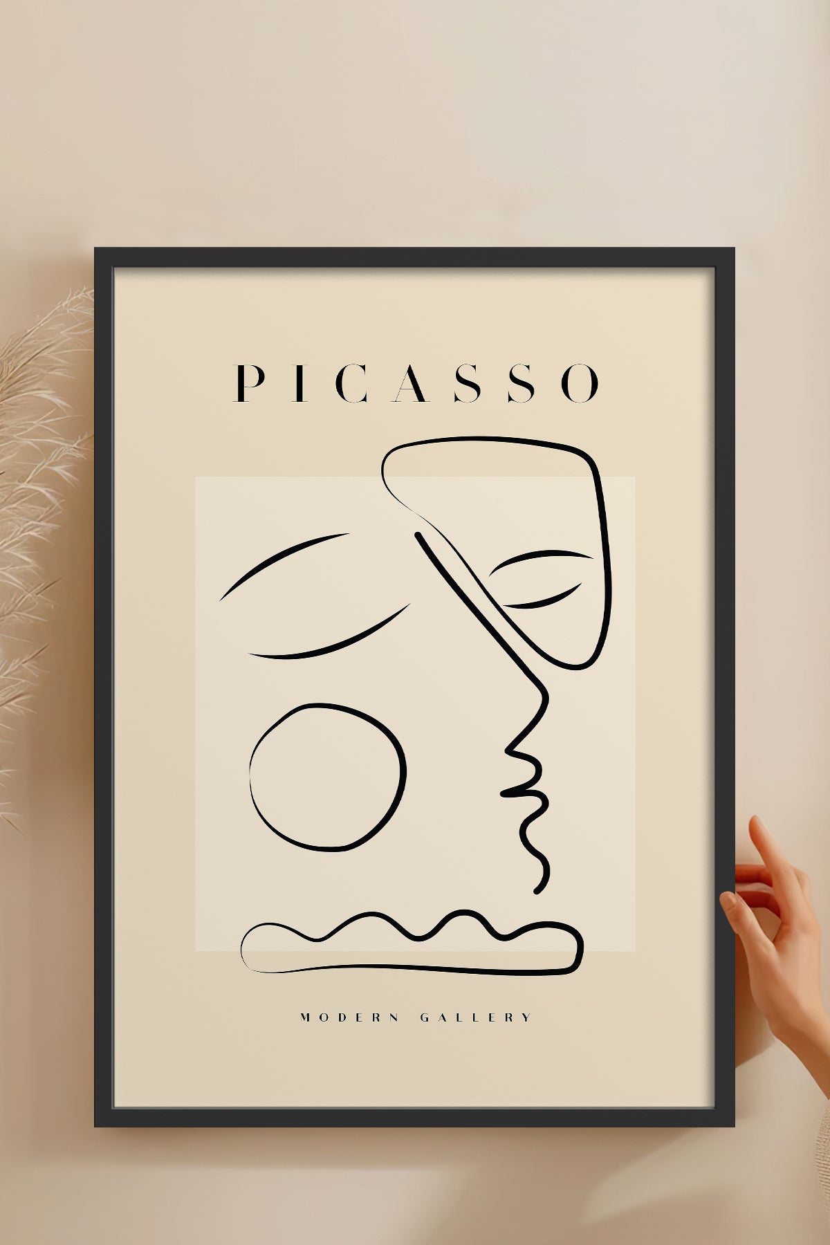 HOMEPACK Ahşap Çerçeveli Tablo Çerçeveli Poster Sanatsal Modern Duvar Dekoru PICASSO-30