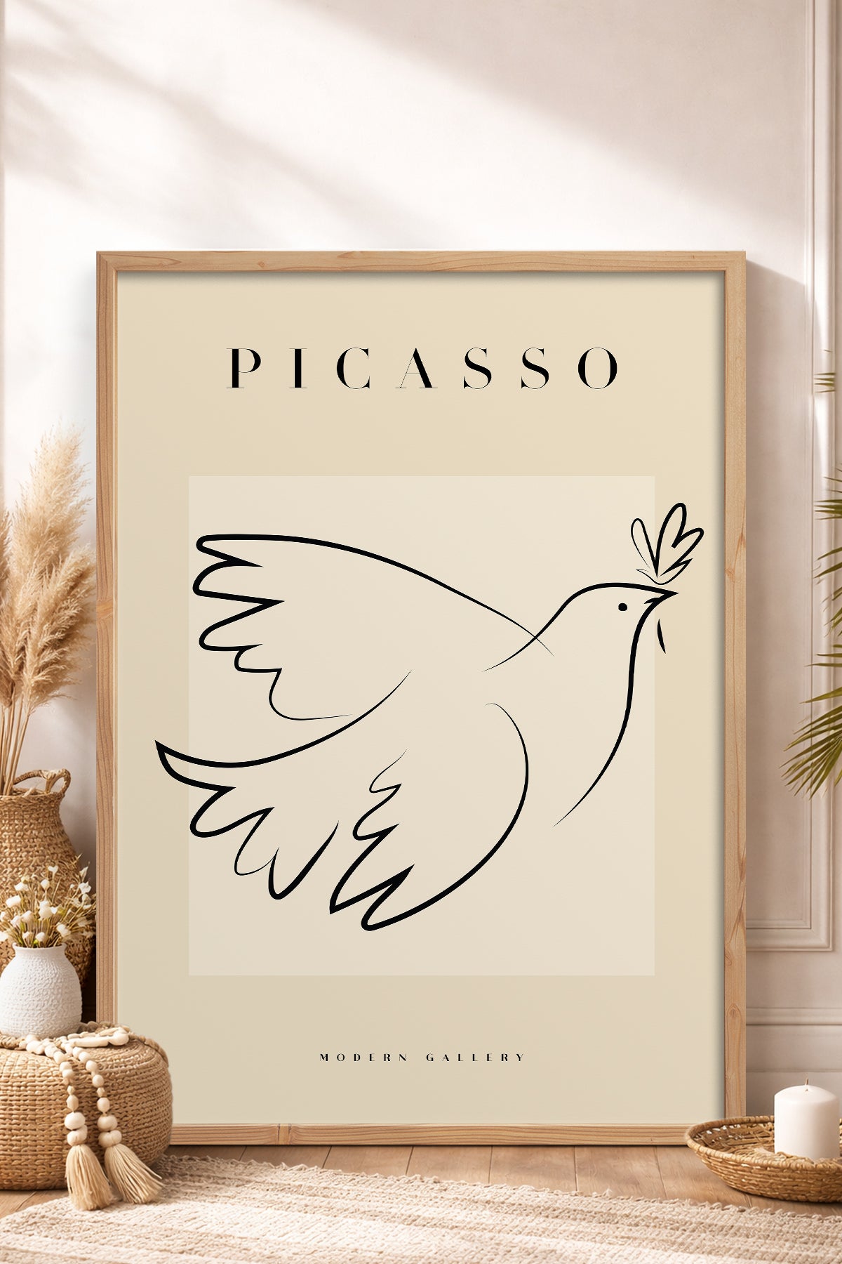HOMEPACK Ahşap Çerçeveli Tablo Çerçeveli Poster Sanatsal Modern Duvar Dekoru PICASSO-31