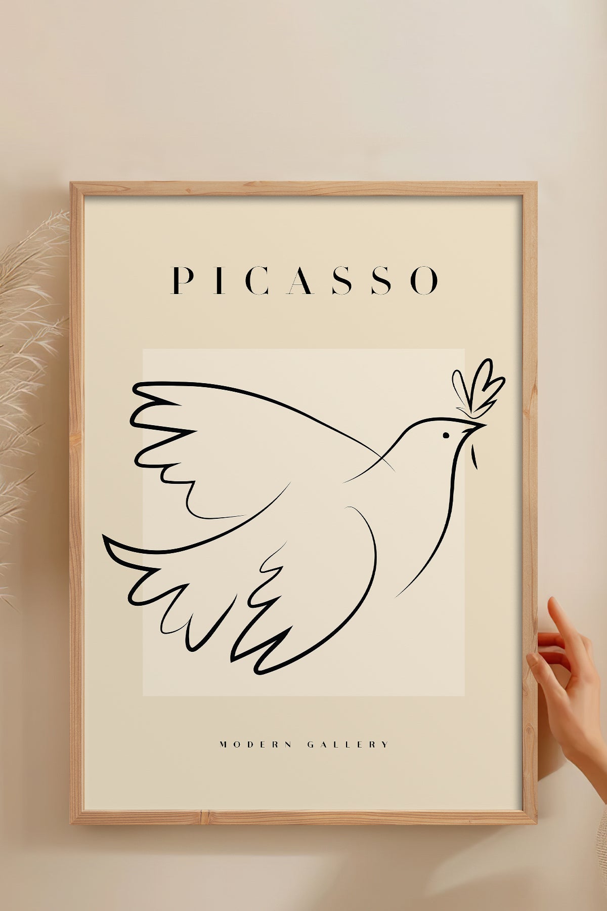 HOMEPACK Ahşap Çerçeveli Tablo Çerçeveli Poster Sanatsal Modern Duvar Dekoru PICASSO-31
