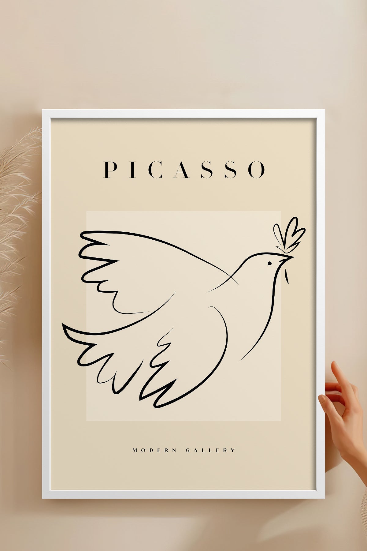 HOMEPACK Ahşap Çerçeveli Tablo Çerçeveli Poster Sanatsal Modern Duvar Dekoru PICASSO-31