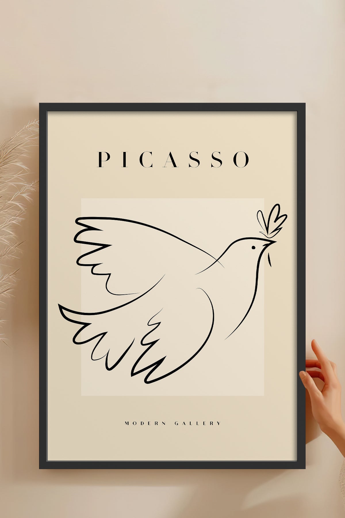 HOMEPACK Ahşap Çerçeveli Tablo Çerçeveli Poster Sanatsal Modern Duvar Dekoru PICASSO-31