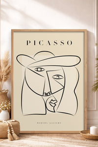 HOMEPACK Ahşap Çerçeveli Tablo Çerçeveli Poster Sanatsal Modern Duvar Dekoru PICASSO-32