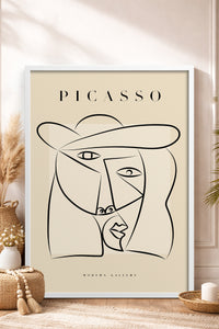 HOMEPACK Ahşap Çerçeveli Tablo Çerçeveli Poster Sanatsal Modern Duvar Dekoru PICASSO-32