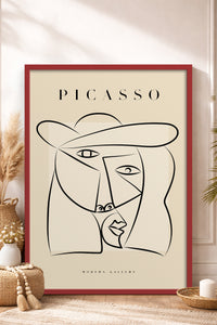 HOMEPACK Ahşap Çerçeveli Tablo Çerçeveli Poster Sanatsal Modern Duvar Dekoru PICASSO-32
