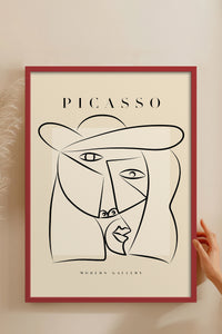 HOMEPACK Ahşap Çerçeveli Tablo Çerçeveli Poster Sanatsal Modern Duvar Dekoru PICASSO-32