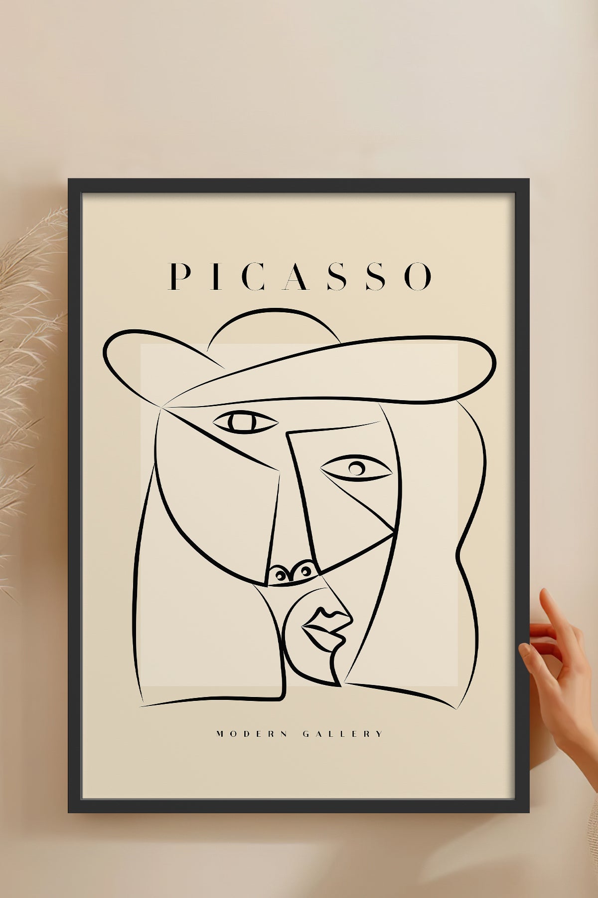 HOMEPACK Ahşap Çerçeveli Tablo Çerçeveli Poster Sanatsal Modern Duvar Dekoru PICASSO-32