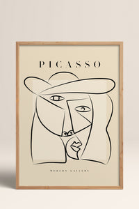 HOMEPACK Ahşap Çerçeveli Tablo Çerçeveli Poster Sanatsal Modern Duvar Dekoru PICASSO-32