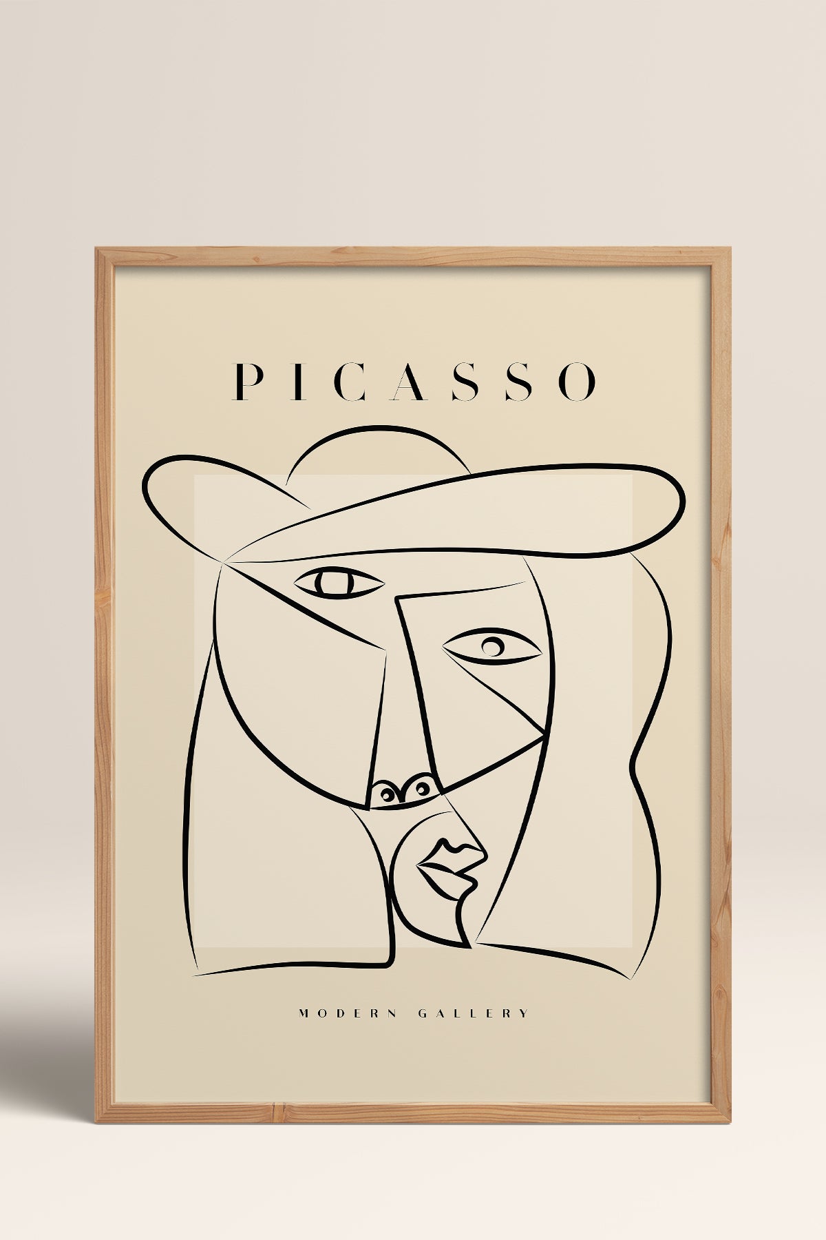 HOMEPACK Ahşap Çerçeveli Tablo Çerçeveli Poster Sanatsal Modern Duvar Dekoru PICASSO-32