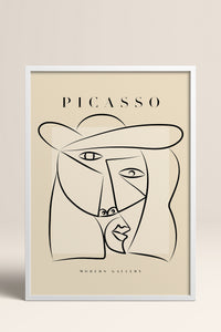 HOMEPACK Ahşap Çerçeveli Tablo Çerçeveli Poster Sanatsal Modern Duvar Dekoru PICASSO-32