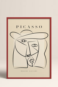 HOMEPACK Ahşap Çerçeveli Tablo Çerçeveli Poster Sanatsal Modern Duvar Dekoru PICASSO-32