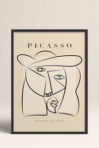 HOMEPACK Ahşap Çerçeveli Tablo Çerçeveli Poster Sanatsal Modern Duvar Dekoru PICASSO-32