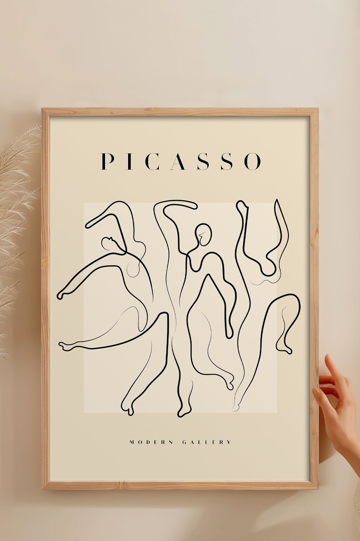 HOMEPACK Ahşap Çerçeveli Tablo Çerçeveli Poster Sanatsal Modern Duvar Dekoru PICASSO-33