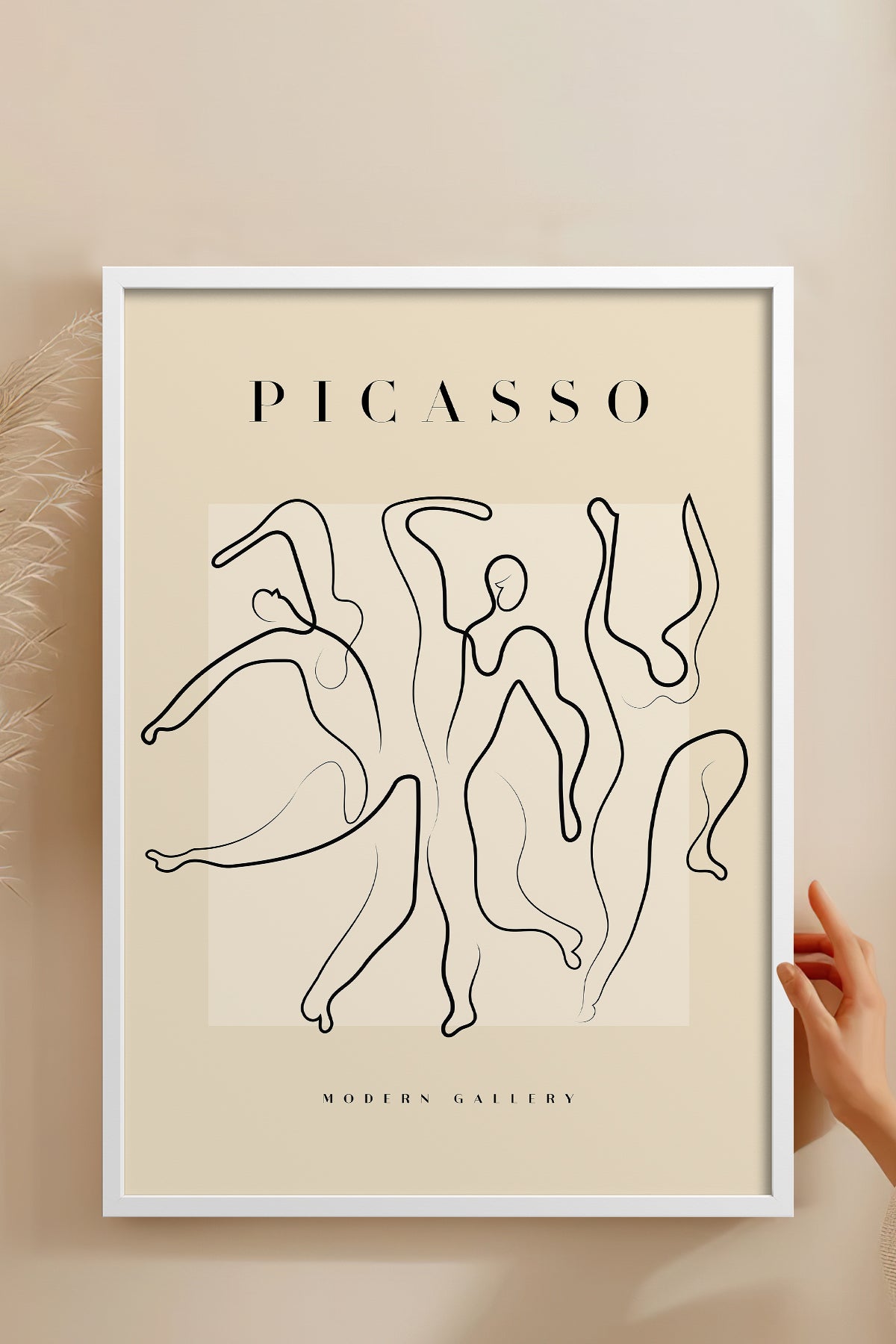 HOMEPACK Ahşap Çerçeveli Tablo Çerçeveli Poster Sanatsal Modern Duvar Dekoru PICASSO-33