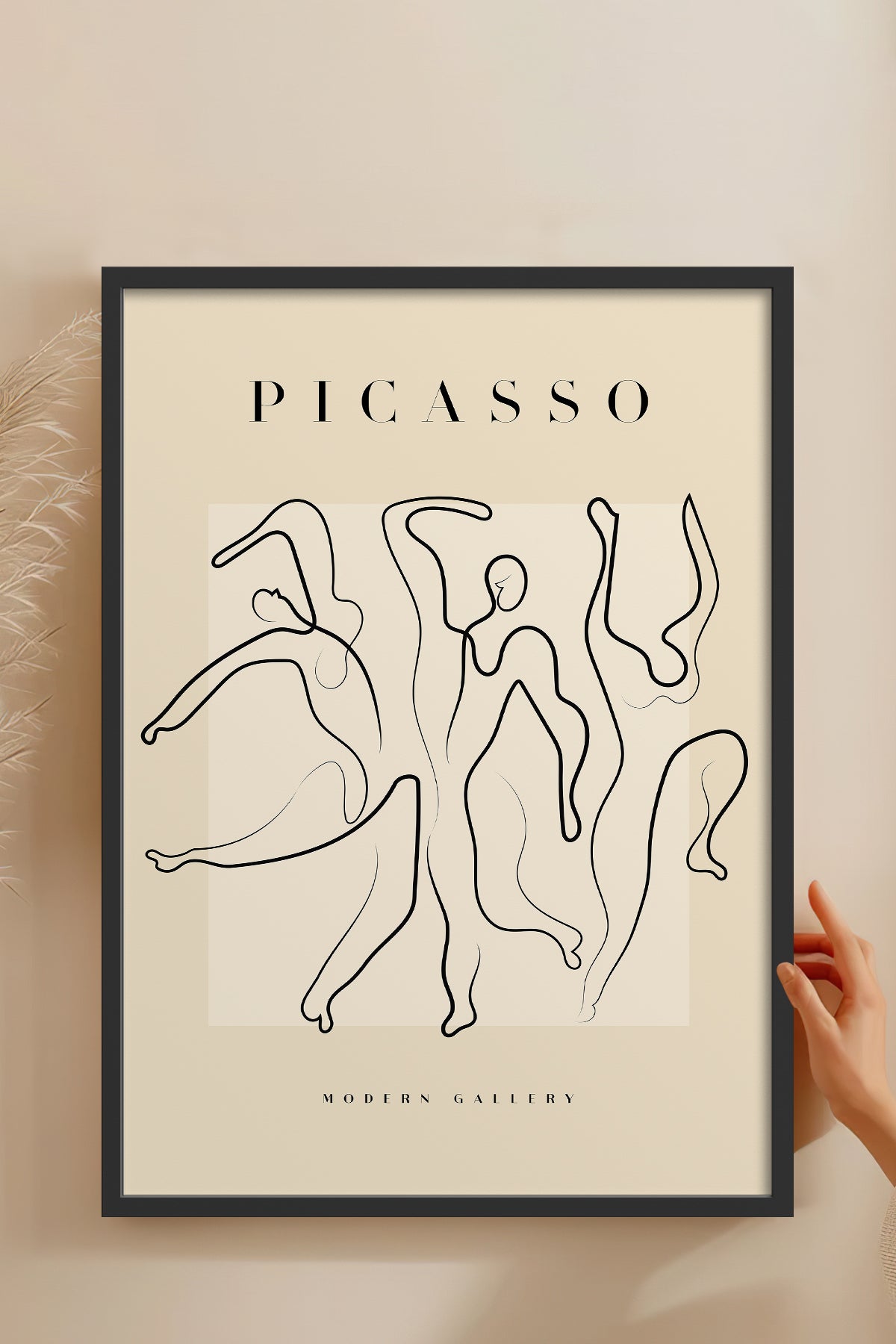 HOMEPACK Ahşap Çerçeveli Tablo Çerçeveli Poster Sanatsal Modern Duvar Dekoru PICASSO-33